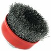 Forney Cup Brush, Crimped, 2-3/4 in x .014 in x 5/8 in-11 Arbor 72755